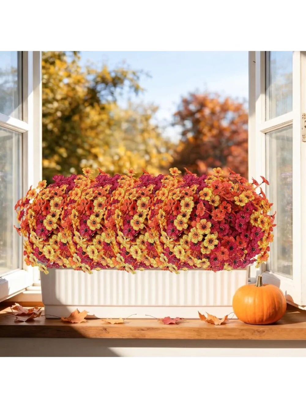 60 Pack Fall Mums Artificial Flowers for Home Decor & Events - Indoor/Outdoor